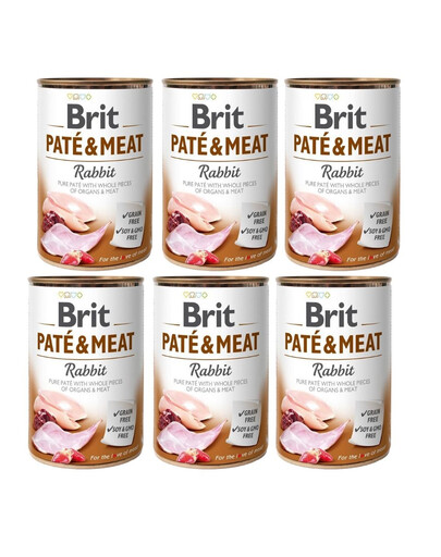 BRIT Pate&Meat rabbit 6x400 g pasztet z królikiem dla psa
