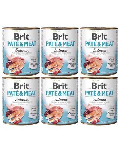 BRIT Pate&Meat salmon 6x800 g pasztet z łososiem dla psa