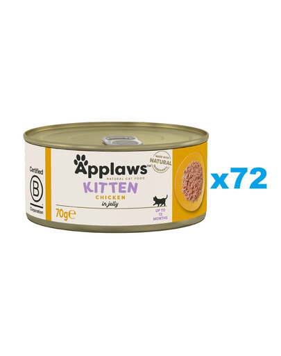 APPLAWS Kitten Chicken Breast mokra karma dla kociąt kurczak w galaretce 72X70 g