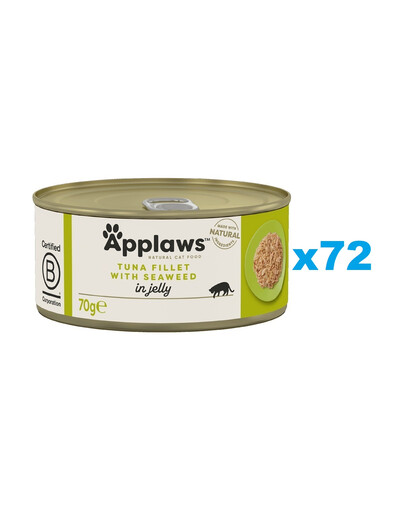 APPLAWS Cat Adult Tuna with Seaweed in Jelly tuńczyk z wodorostami w galarecie 72x70 g