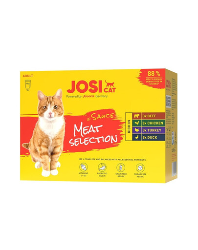 JOSERA JosiCat Multipack Meat Selection in Sauce 12x85 g masové příchutě v omáčce pro kočky