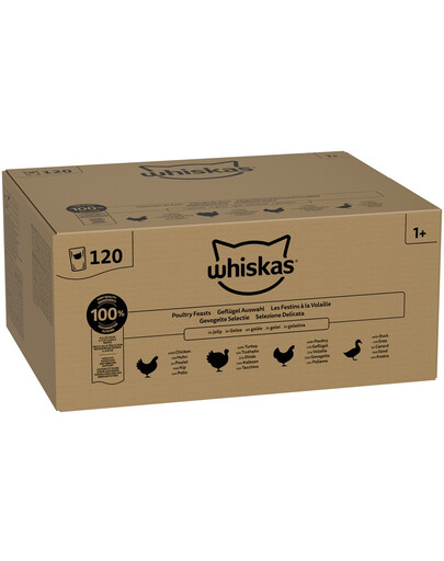 WHISKAS Adult Poultry Feast 120x85 g kompletní mokré krmivo pro dospělé kočky v želé