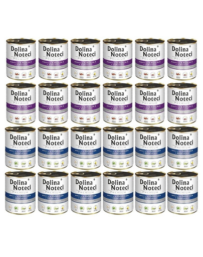 DOLINA NOTECI Mix chutí Premium treska s brokolicí a králík s brusinkami 24x800g