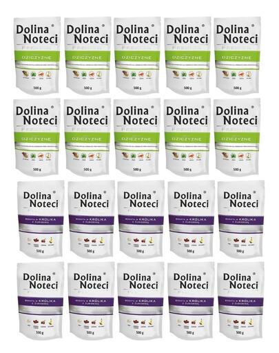 DOLINA NOTECI Prémiový mix chutí Bohatý na králíka s brusinkami a zvěřinou 20x500 g