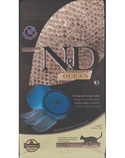 FARMINA N&D Ocean Cat Herring and Orange 50 g pro dospělé kočky všech plemen