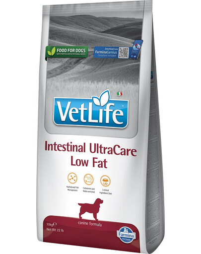 FARMINA Vet Life Dog Intestinal Ultra Care Low Fat 10 kg dietní krmivo pro psy s trávicími problémy