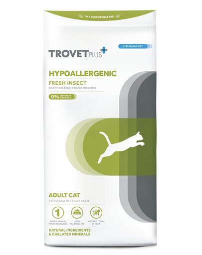 TROVET Plus Hypoallergenic Fresh Insect IRD pro kočky 2,5 kg