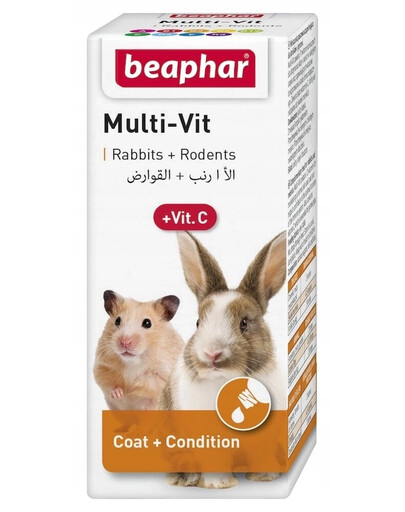 BEAPHAR Multi-Vit + Vit.C vitamínový přípravek pro králíky a hlodavce 20 ml