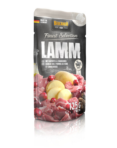 BELCANDO Finest Selection Jehněčí, brambory a brusinky 12x125g mokré krmivo pro psy