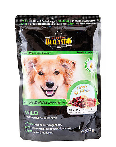 BELCANDO Wild mokré krmivo se zvěřinou, prosem a brusinkami 12x125 g