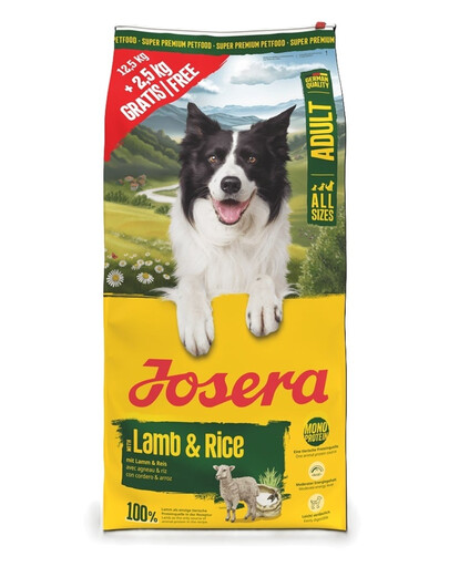 JOSERA Lamb and Rice Adult monoproteinové krmivo pro psy 12,5kg + 2,5kg zdarma