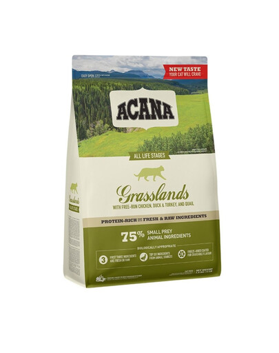 ACANA Grasslands Cat 4x1,8 kg s drůbeží, rybami a vejci