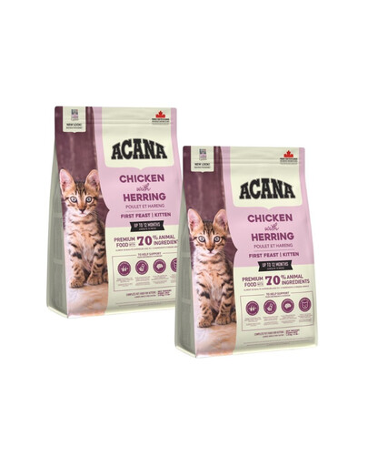 ACANA First Feast Cat 2x1,8 kg Granule pro koťata s kuřetem z volného výběhu