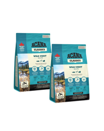 ACANA Wild Coast 2x2 kg krmivo bez obilovin a lepku pro psy