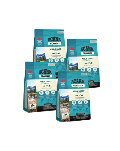 ACANA Wild Coast 4x2 kg kompletní krmivo bez obilovin a lepku pro psy všech věkových kategorií a plemen