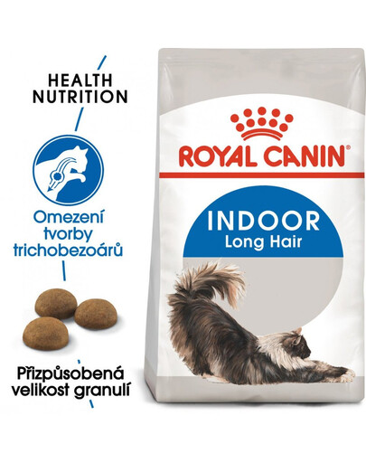 ROYAL CANIN  Indoor Long Hair 2x2 kg suché krmivo pro dospělé dlouhosrsté kočky, které žijí výhradně uvnitř