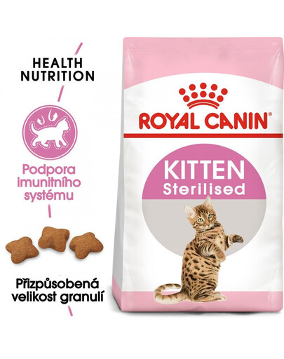 ROYAL CANIN Kitten Sterilised suché krmivo 2x2 kg pro sterilizovaná koťata od 4 do 12 měsíců