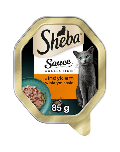 SHEBA Sauce Collection s krůtím masem v bílém sosu 85 g paštika pro kočky