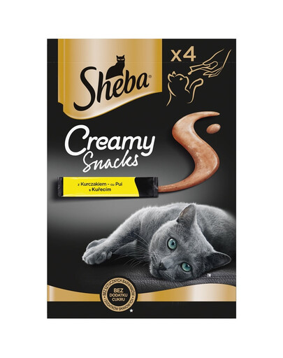 SHEBA Creamy Snacks krémový pamlsek pro kočky s kuřecím masem 4x12g