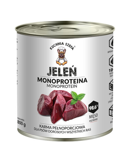 KUCHNIA SZEFA Monoprotein Jelen 800g konzerva pro psy