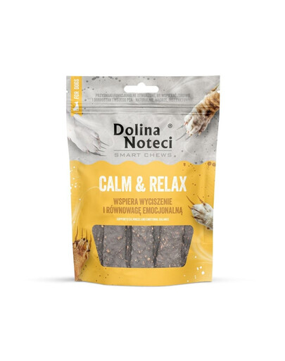 DOLINA NOTECI Smart Chews Calm & Relax 100g podpora při snižování stresu, sušené pamlsky pro psy