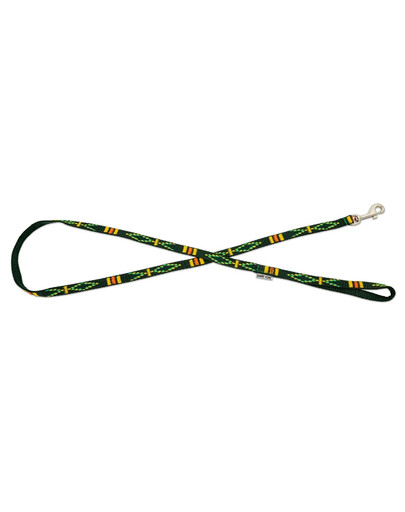 BARRY KING Vodítko pro psa s etnickým vzorem 10mm/120cm zelené