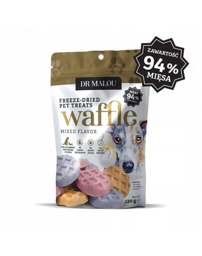 DR MALOU Waffle Mixed Flavor Wafle liofilizované z masa kuřete 120g
