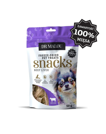 DR MALOU 100% lyofilizované hovězí játra 50g psí pamlsky