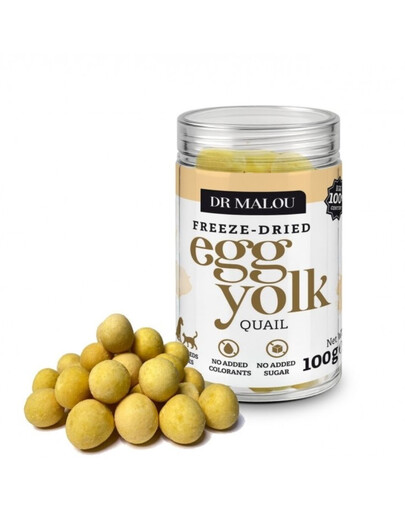 DR MALOU Lyofilizovaný křepelčí žloutek 100g pamlsky pro psy a kočky