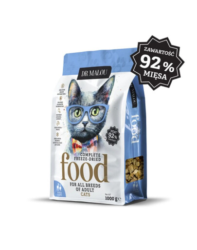 DR MALOU Lyofilizované krmivo Kachna s jehněčím 1 kg granule pro kočky