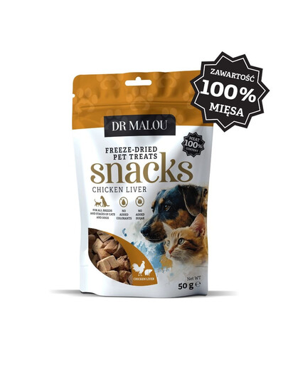 DR MALOU Sušená kuřecí játra 50g pamlsky pro psy a kočky