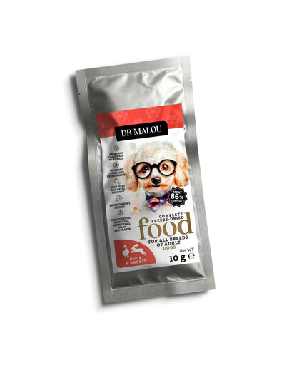 DR MALOU Lyofilizované granule Kachna s králíkem 10 g pro psy