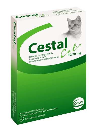 CESTAL Cat Tablety na odčervení pro kočky 8 tab.