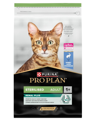 PURINA PRO PLAN Sterilised Renal Plus Bohatá na králíka 10 kg granule pro kočky po sterilizaci