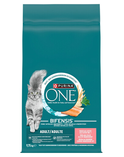 PURINA ONE Bifensis Adult Cat Salmon and Wheat 9,75 kg losos a pšenice granule pro kočky