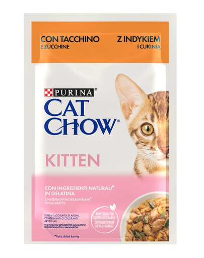 PURINA Cat Chow Kitten Krůta s cuketou v želé 85g mokré krmivo pro koťata