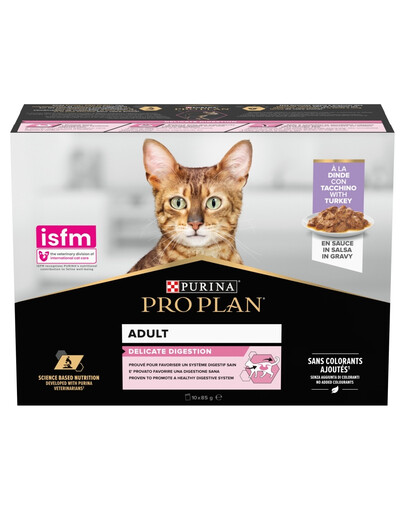 PURINA PRO PLAN Delicate Digestion s krůtou v omáčce Multipack 10x85g mokré krmivo pro kočky s citlivým trávicím systémem