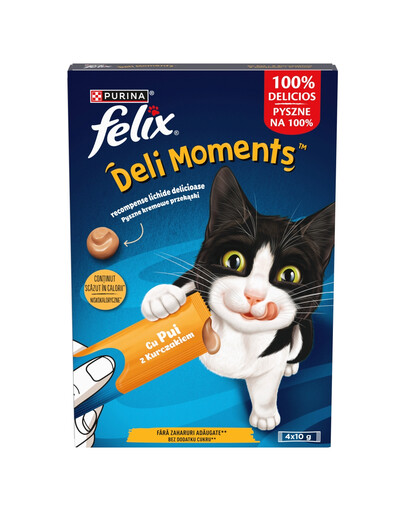 FELIX DeliMoments Chicken 4x10g s kuřetem, krémové pochoutky pro kočky