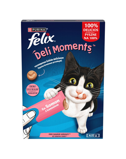 FELIX DeliMoments Salmon 4x10g s lososem, krémové pamlsky pro kočky