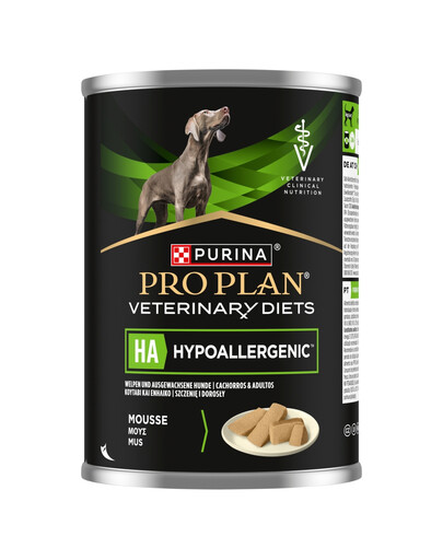 PURINA PRO PLAN Veterinary Diets Canine HA Hypoallergenic 400g pro potravinové intolerance, mokrá strava pro dospělé psy a štěňata