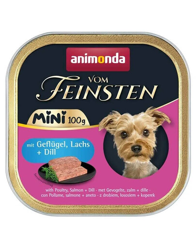 ANIMONDA Vom Feinsten Mini s drůbeží, lososem a koprem 100g paštika pro psy malých plemen
