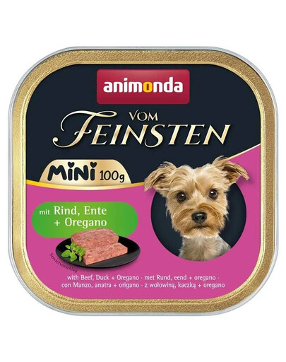 ANIMONDA Vom Feinsten Mini s hovězím masem, kachnou a oreganem 100g paštika pro psy malých plemen