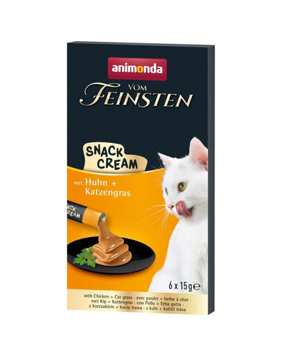 ANIMONDA Vom Feinsten Snack Cream s kuřetem a kočičí trávou 6x15g krémová pochoutka pro kočky