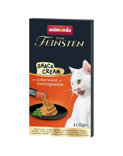 ANIMONDA Vom Feinsten Snack Cream s játrovou paštikou a zeleninou 6x15g krémový snack pro kočky
