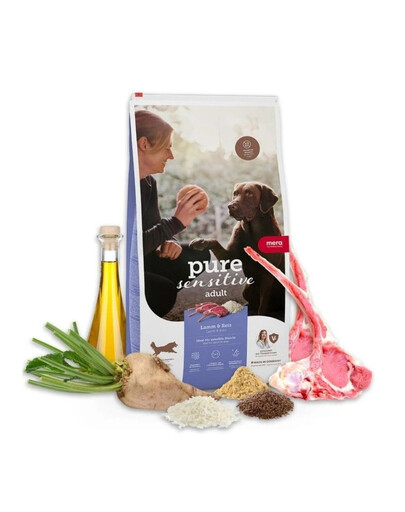 MERA Dog Pure Sensitive Adult Lamb Rice 4 kg jehněčí a rýže, krmivo pro citlivé psy