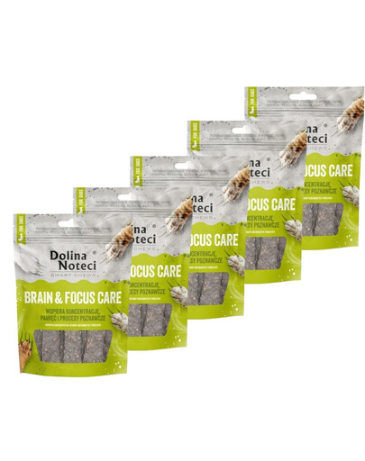 DOLINA NOTECI Smart Chews Brain & Focus Care 5x100g podpora kognitivních funkcí, sušené pamlsky pro psy