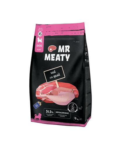 MR MEATY Puppies Veal with Quail XS 9 kg telecí s masem křepelky granule pro štěňata