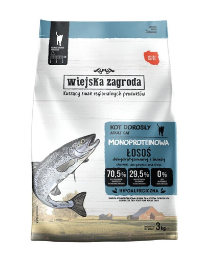 Monoproteinové suché krmivo pro kočky s lososem 3 kg