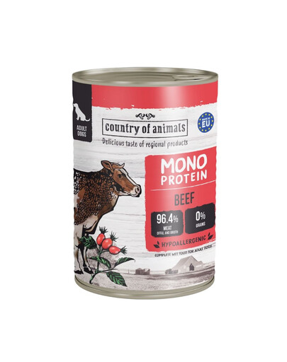 COUNTRY OF ANIMALS Dog Monoprotein Beef 400g hovězí, konzerva pro psy