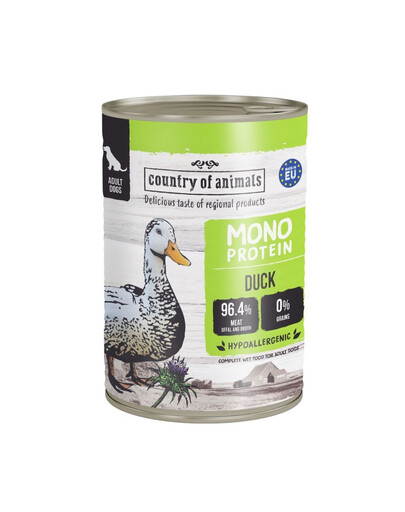 COUNTRY OF ANIMALS Dog Monoprotein Duck 400g kachna, konzerva pro psy